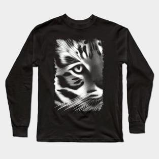 Tiger Face - White monochrome design Long Sleeve T-Shirt